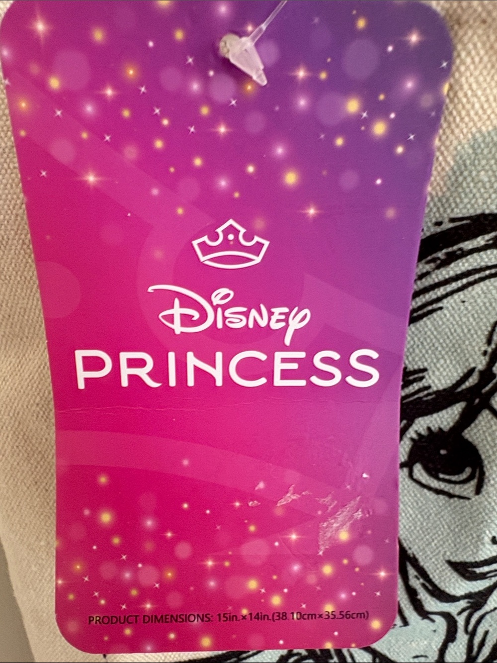 Disney Princess Cream Canvas Tote Bag with Pastel Artwork - Picture 2 of 3